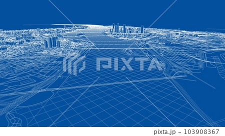 Outline city concept vector. Wire-frame style Outline city concept vector. Wire-frame style 103908367
