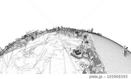 3d city sphere. Vector rendering of 3d 103908385