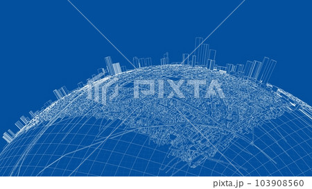 3d city sphere. Vector rendering of 3d 103908560