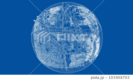 3d city sphere. Vector rendering of 3d 3d city sphere. Vector rendering of 3d 103908703