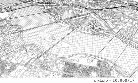 Outline city concept vector. Wire-frame style Outline city concept vector. Wire-frame style 103908717