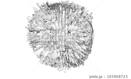 3d city sphere. Vector rendering of 3d 103908723