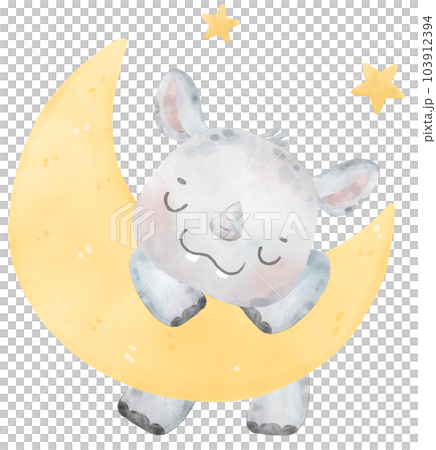 Adorable cheerful Baby Rhinoceros wild animal watercolour nursery children cartoon drawing Adorable cheerful Baby Rhinoceros wild animal watercolour nursery children cartoon drawing 103912394