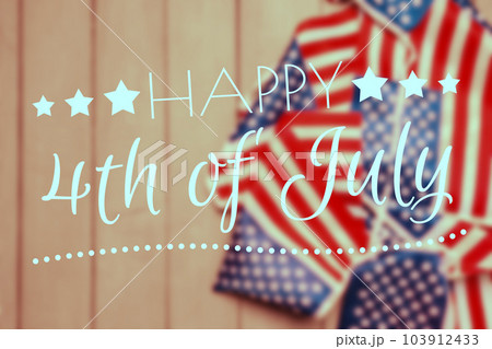 Happy Fourth of July USA Flag 103912433