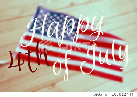 Happy Fourth of July USA Flag 103912444