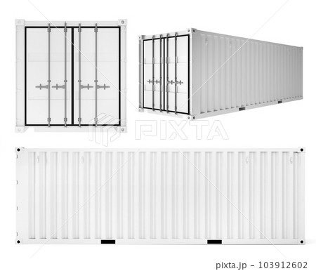 3d rendering of white container cargo on white background 3d rendering of white container cargo on white background 103912602