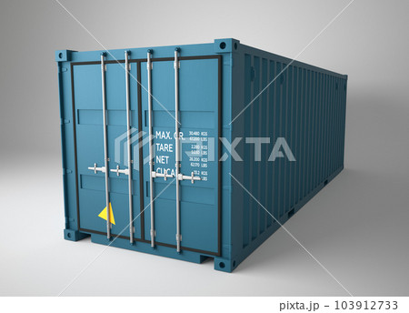 3d rendering of blue container cargo on white background 103912733