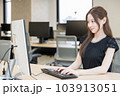 パソコンでメールを処理している女性 103913051
