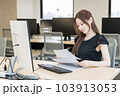 パソコンでメールを処理している女性 103913053