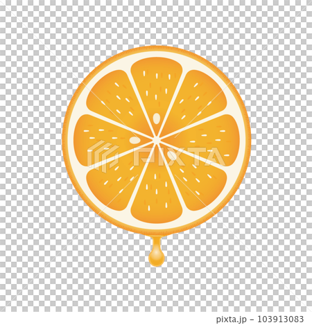 Illustration of a cross section of an orange cut in half or sliced into slices with juice dripping - Orange juice・fruit juice Illustration of a cross section of an orange cut in half or sliced into slices with juice dripping - Orange juice・fruit juice 103913083