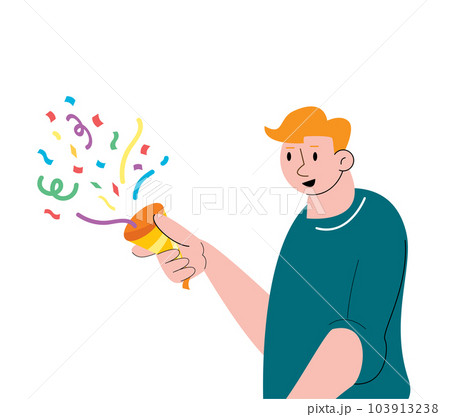 people holding confetti popper. Party Icon vector illustration people holding confetti popper. Party Icon vector illustration 103913238