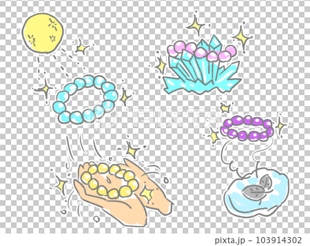 パワーストーンの浄化のイラスト パワーストーンの浄化のイラスト 103914302