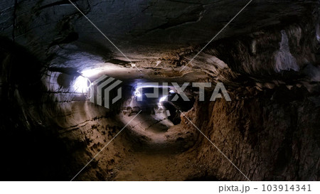 Tunnel in Belum Caves, Kolimigundla, Andhra Pradesh, India Tunnel in Belum Caves, Kolimigundla, Andhra Pradesh, India 103914341