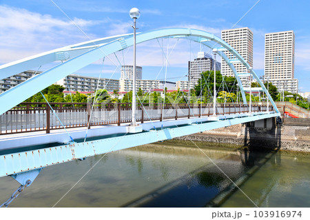 境川わかしお歩道橋付近より新浦安駅方面を望む(千葉県浦安市)【2023.6】 103916974