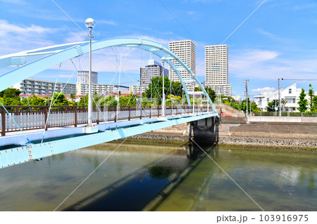 境川わかしお歩道橋付近より新浦安駅方面を望む(千葉県浦安市)【2023.6】 103916975