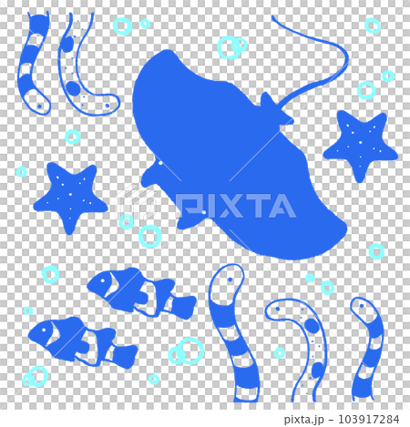 海の生き物 詰め合わせ1  蛍光色 103917284