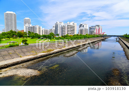 高洲橋/境川より下流/明海橋方面を望む(千葉県浦安市)【2023.6】 高洲橋/境川より下流/明海橋方面を望む(千葉県浦安市)【2023.6】 103918130