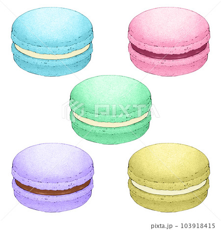 Macaron (single item) / with main line - Stock Illustration