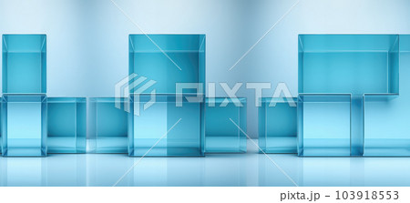 3D Business Background with Blue Glass Shapes 3D Business Background with Blue Glass Shapes 103918553