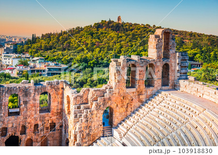 Athens, Greece. The Odeon of Herodes Atticus Roman ancient theater. Athens, Greece. The Odeon of Herodes Atticus Roman ancient theater. 103918830