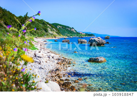Kefalonia, Greece. Limenia Beach, beautiful Ionian Islands. 103918847