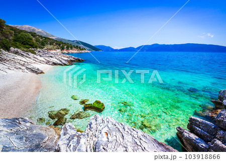 Kefalonia, Greece. Paralia Nici, beautiful Ionian Islands. Kefalonia, Greece. Paralia Nici, beautiful Ionian Islands. 103918866