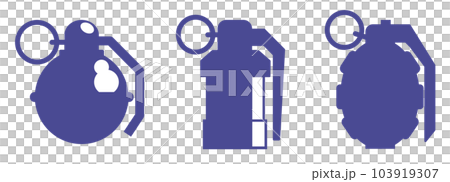 戦争で使う危険な手榴弾の種類別イラスト 103919307