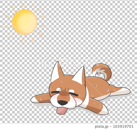 Shiba Inu 插圖在夏天會累 Shiba Inu 插圖在夏天會累 103919701