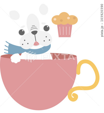 happy valentine's day with dog and cupcake, love concept, flat png transparent element character design happy valentine's day with dog and cupcake, love concept, flat png transparent element character design 103920390