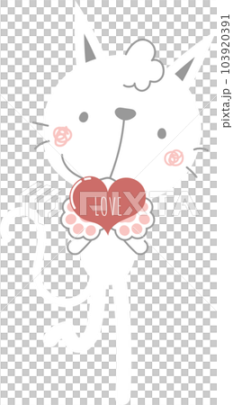happy valentine's day with cat and heart, love concept, flat png transparent element character design happy valentine's day with cat and heart, love concept, flat png transparent element character design 103920391
