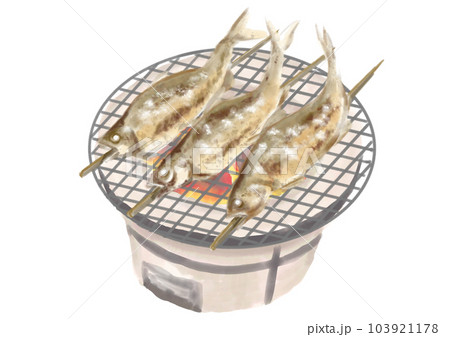 手描きのアユの塩焼き_01_3 103921178