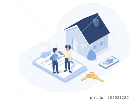Mortgage or real estate rental concept. Second-hand home sales. Sellers and buyers deal contracts or agreements with signatures on paper. Mortgage or real estate rental concept. Second-hand home sales. Sellers and buyers deal contracts or agreements with signatures on paper. 103921229