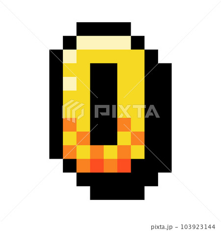 Pixel 8 Bit Uppercase Letter O as Font and Alphabet Vector Illustration Pixel 8 Bit Uppercase Letter O as Font and Alphabet Vector Illustration 103923144