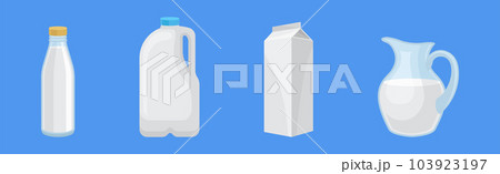 Milk White Liquid Food and Dairy Product Vector Set Milk White Liquid Food and Dairy Product Vector Set 103923197