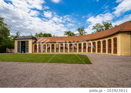 Orangery of Castle Belvedere near Weimar Thuringia Germany. It is a elegant summer residence dating from 18th century. 103923611