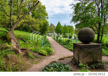 The garden house with garden of Johann Wolfgang von Goethe in Weimar, Thuringia, Germany. Unesco World Heritage Site, The garden house with garden of Johann Wolfgang von Goethe in Weimar, Thuringia, Germany. Unesco World Heritage Site, 103923612