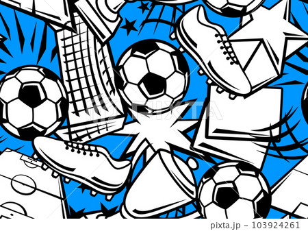 Pattern with soccer symbols. Football club illustration. Pattern with soccer symbols. Football club illustration. 103924261
