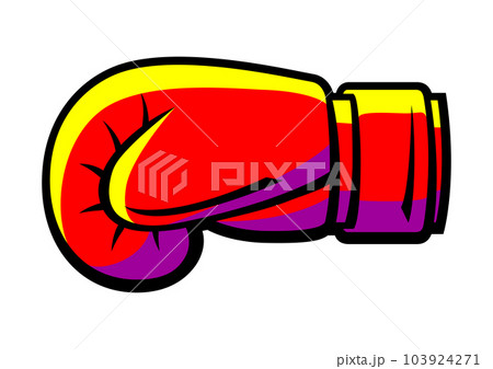 Boxing glove illustration. Box club item. Sport object in cartoon style. Boxing glove illustration. Box club item. Sport object in cartoon style. 103924271