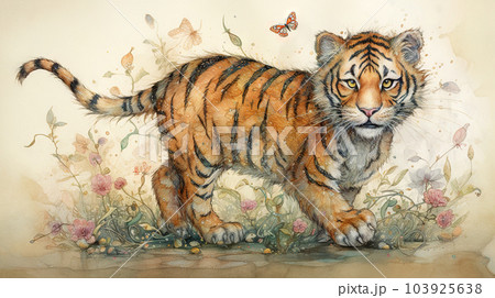 Cute little tiger baby created with generative AI technology. 23773304  Stock Photo at Vecteezy