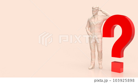 The man and red question mark 3d rendering 103925898