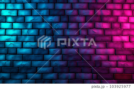 レインボーレンガの壁_テクスチャ_背景_AI画像 レインボーレンガの壁_テクスチャ_背景_AI画像 103925977