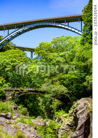 新緑の高千穂峡三橋 103926044