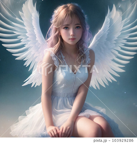 天使の子供の絵 シャボン玉 天使の子供の絵 シャボン玉