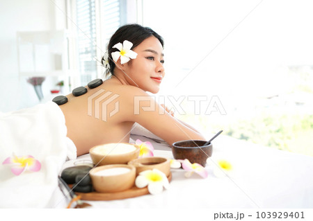 Spa beauty massage healthy wellness.  Spa Thai therapy treatment aromatherapy for body woman 103929401