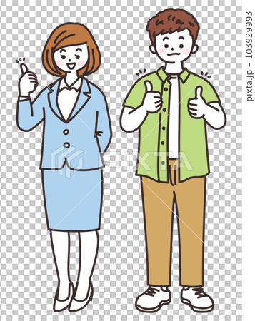 サムズアップする若者 グッドサイン サムズアップする若者 グッドサイン 103929993