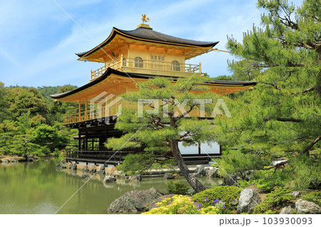 世界遺産　京都のお寺　金閣寺（鹿苑寺）の景観 103930093