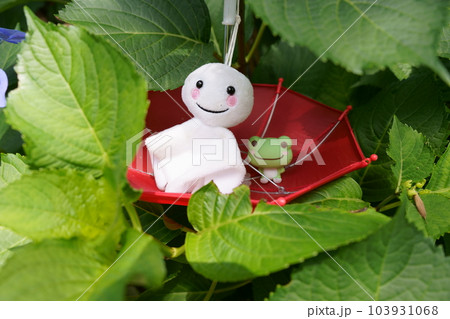 紫陽花祭りのてるてる坊主とカエル 紫陽花祭りのてるてる坊主とカエル 103931068
