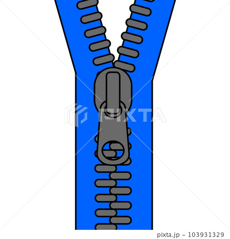 シンプルなファスナー　　青　ジッパー 103931329