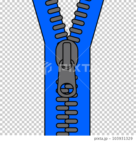 シンプルなファスナー　　青　ジッパー 103931329