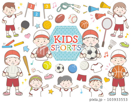 子供たちと色々なスポーツのイラスト 子供たちと色々なスポーツのイラスト 103933553